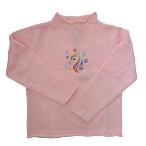 Unicorn Rollneck sweater knit toddler girl embroidered mock sammy + nat